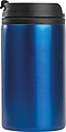 Kovový cestovní termohrnek s víčkem, uvnitř plastový, objem 250ml, modrý