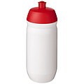 Láhev na pití 500ml, tělo je bílé z pružného plastu, víčko je červené