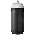Láhev na pití 500ml, tělo je černé z pružného plastu, víčko je bílé