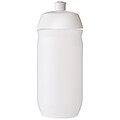 Láhev na pití 500ml, tělo je matně čiré z měkkého plastu, víčko je bílé