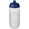 Láhev na pití 500ml, tělo je matně čiré z měkkého plastu, víčko je modré