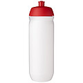 Láhev na pití 750ml, tělo je bílé z pružného plastu, víčko je červené