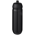 Láhev na pití 750ml, tělo je černé z pružného plastu, víčko je černé