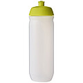 Láhev na pití 750ml, tělo je matně čiré z pružného plastu, víčko je světle zelené