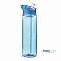 Láhev na pití s brčkem, 650ml, Tritan Renew, transparentní modrá