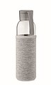 Láhev na pití z recyklovaného skla, neoprenový rukáv, 500ml, šedá