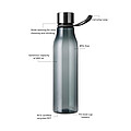 Lahev na vodu 800ml z recyklovaného plastu, antracitová
