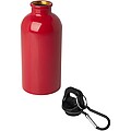 Láhev na vodu z nerezové oceli s karabinou 400ml, červená