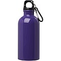 Láhev na vodu z nerezové oceli s karabinou 400ml, fialová