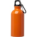 Láhev na vodu z nerezové oceli s karabinou 400ml, oranžová