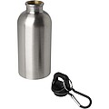 Láhev na vodu z nerezové oceli s karabinou 400ml, stříbrný