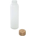 Láhev z matného sodnovápenatého skla s bambusovým víčkem 500 ml, bílá