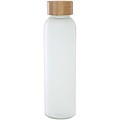 Láhev z matného sodnovápenatého skla s bambusovým víčkem 500 ml, bílá