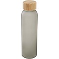 Láhev z matného sodnovápenatého skla s bambusovým víčkem 500 ml, šedá