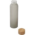 Láhev z matného sodnovápenatého skla s bambusovým víčkem 500 ml, šedá