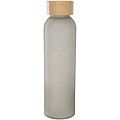 Láhev z matného sodnovápenatého skla s bambusovým víčkem 500 ml, šedá