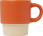 LANGRES Stohovatelný šálek na espresso s keramickým dnem o objemu 130 ml, oranžová