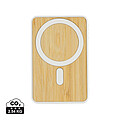 Magnetická powerbanka 5000mAh 5W z RCS plastu a bambusu, bílá