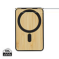 Magnetická powerbanka 5000mAh 5W z RCS plastu a bambusu, černá