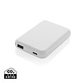 Magnetická powerbanka 5000mAh 5W z RCS plastu, bílá
