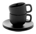 MALBUN Sada šálků na espresso, 85 ml, černá