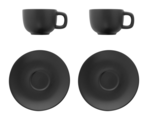 MALBUN Sada šálků na espresso, 85 ml, černá