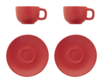 MALBUN Sada šálků na espresso, 85 ml, červená