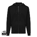 Mikina na zip s kapucí, recyklovaná bavlna, černá, 4XL