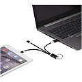 Nabíjecí kabel 4v1 z recyklovaného hliníku s klíčenkou, černá