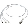 Nabíjecí kabel 5v1 z recyklovaného hliníku, stříbrný