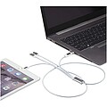 Nabíjecí kabel 5v1 z recyklovaného hliníku, stříbrný