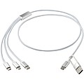 Nabíjecí kabel 5v1 z recyklovaného hliníku, stříbrný