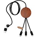 Nabíjecí kabel 5v1 z rPET se svítícím logem a 10 W nabíjecí podložkou SCX.design, hnědá