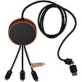 Nabíjecí kabel 5v1 z rPET se svítícím logem a 10 W nabíjecí podložkou SCX.design, hnědá