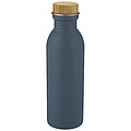 Nerezová láhev na pití s bambusovým víčkem, 650ml, modrá