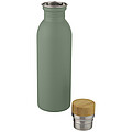 Nerezová láhev na pití s bambusovým víčkem, 650ml, zelená