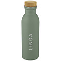 Nerezová láhev na pití s bambusovým víčkem, 650ml, zelená