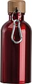 Nerezová láhev s karabinou 400 ml, červená