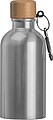Nerezová láhev s karabinou 400 ml, šedá