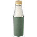 Nerezová termo láhev, 540 ml, s bambusovým víčkem, stříbrno zelená