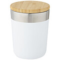Nerezový termohrnek 300ml s bambusovým víčkem, bílý