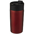 Nerezový termohrnek s měděnou izolací 330ml, s plastovým víčkem, červený