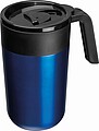 Nerezový termohrnek s plastovým víčkem a uchem, 400ml, modrý