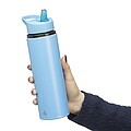 NEVRA Láhev na pití z recyklované nerezové oceli, 500 ml, světle modrá