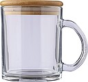 NILPERO Hrnek na pití z recyklovaného skla s bambusovým víčkem, 300 ml