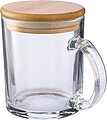 NILPERO Hrnek na pití z recyklovaného skla s bambusovým víčkem, 300 ml