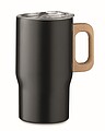 NUNU Dvoustěnný hrnek z recyklované nerezové oceli, 350 ml, černá