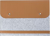 Obal na notebook z RPET plsti s plastovými detaily, světle šedý