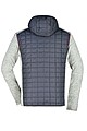 Pánská mikina James & Nicholson, světle šedý melír/antracitová, velikost 3XL