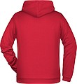 Pánská mikina s kapucí James Nicholson sweat hoodie men, červená, vel. L